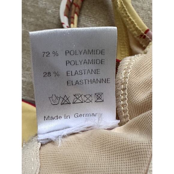 Maryan Mehlhorn SWIMSUIT Sz 6 One Piece Yellow Brown Paisley Wired Cup Sz B - Picture 13 of 16